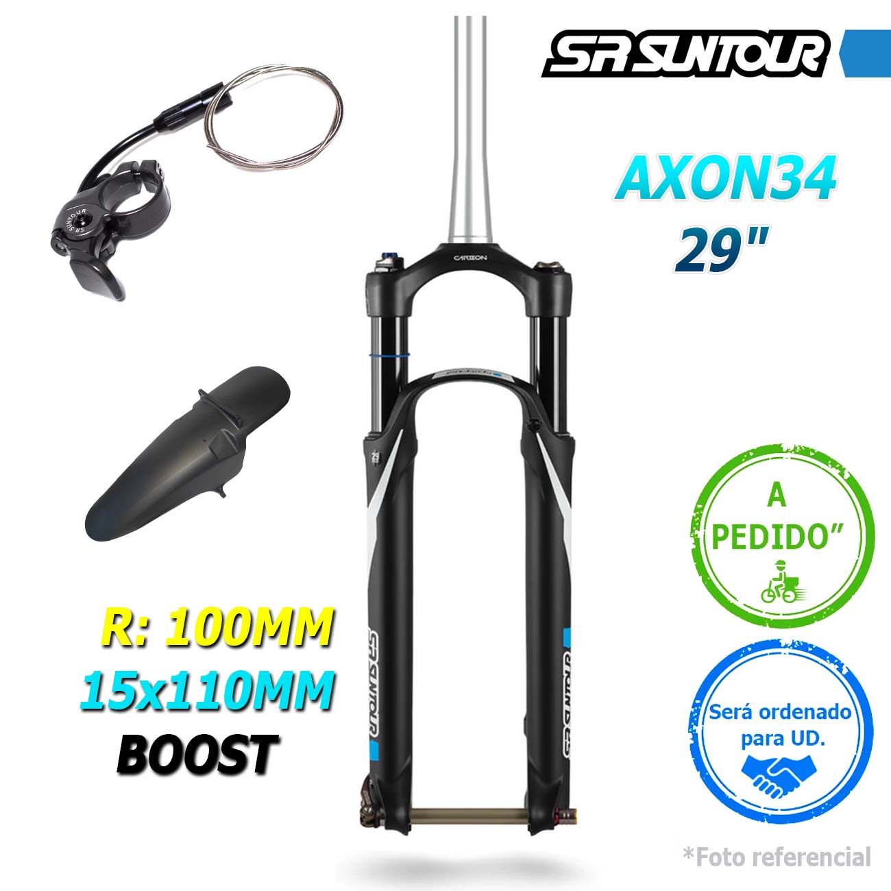 Horquilla Suspensi N Suntour Sf Axon Boost Mm Rlrc Bloqueo