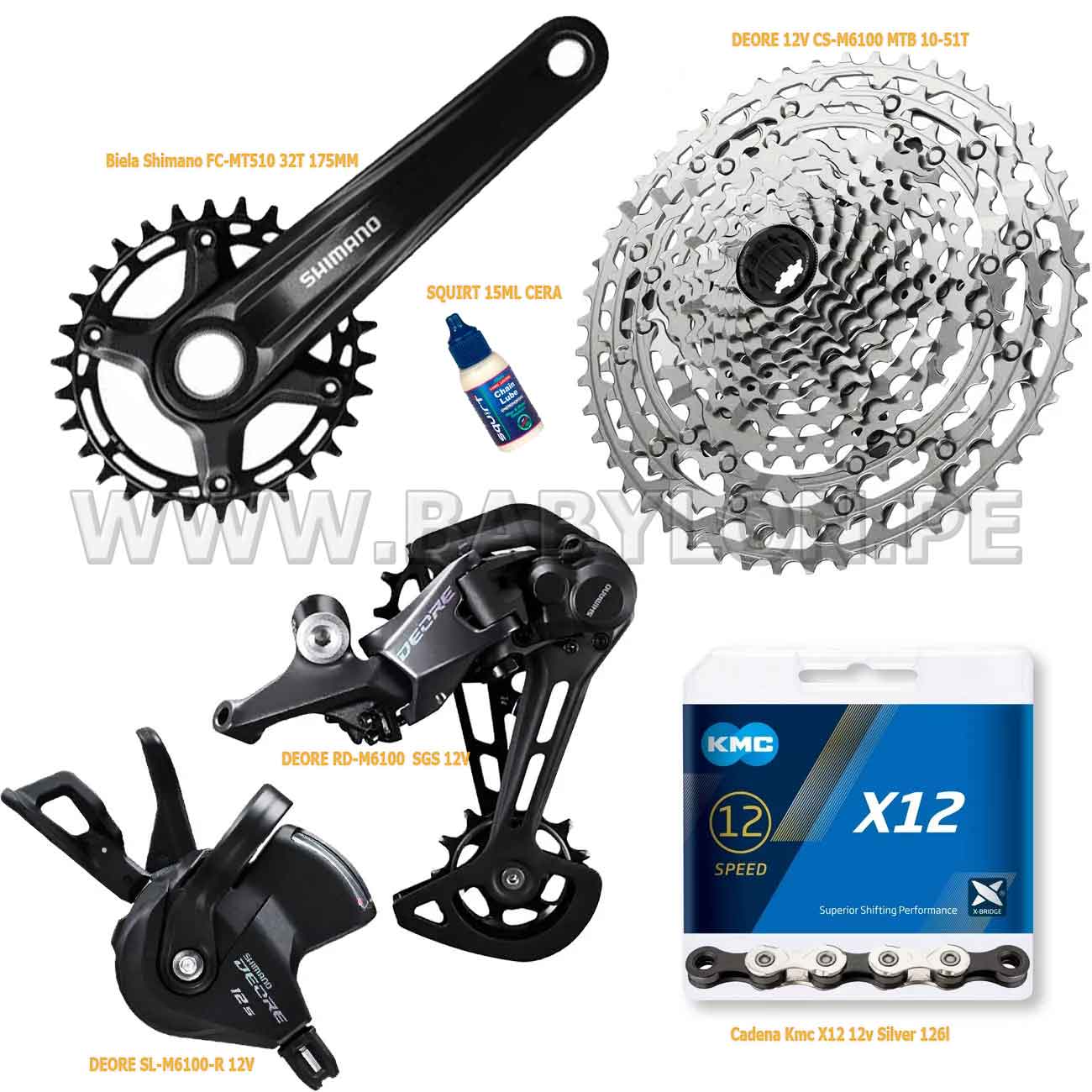 Pédalier Shimano Deore FC-MT510 1x12 Vitesses - 32 Dents, 175 Mm, Alu, Pour VTT électrique/classique