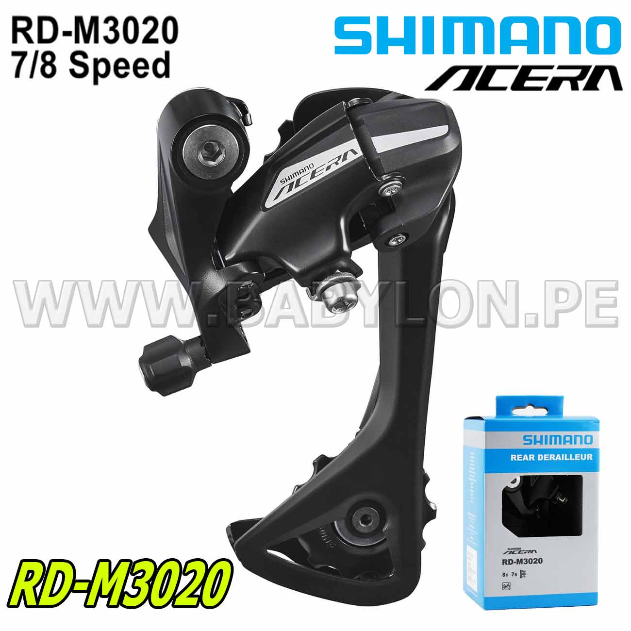 Descarrilador Shimano ACERA RD M3020 7v 8v IND. PACK Babylon