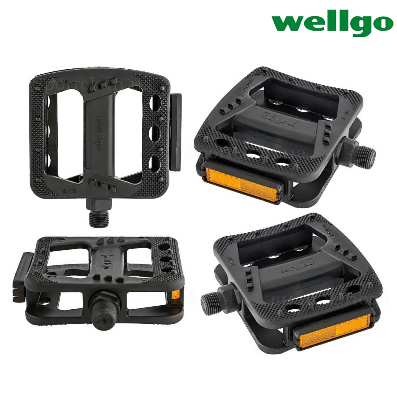 Pedali Piattaforma Wellgo Con Inserti Riflettenti - Per Bici, Nuovi