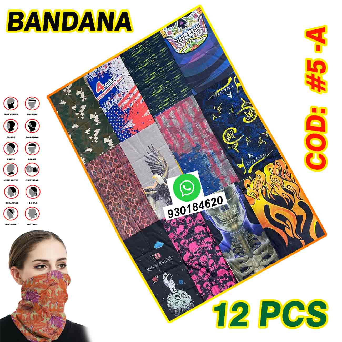 Bandana De Sport Imprimé Noir Et Doré – Unisexe, Respirant, à Séchage Rapide – Pour Course, Yoga, Cyclisme