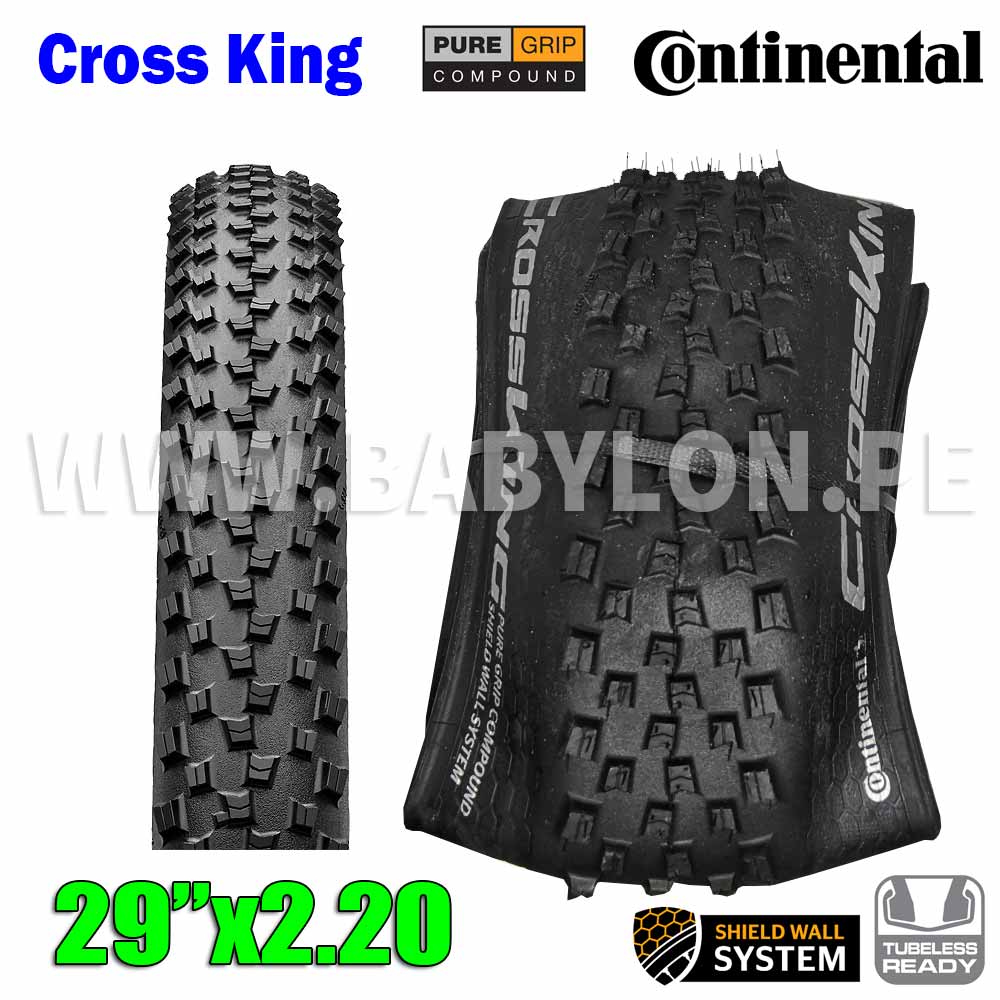 Pair Of Continental Cross King 29x2.2 MTB Tires - Pure Grip, Wire